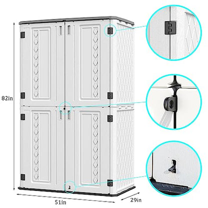 Storage Shed Weather Resistance (off white / Tall Shed-53 cu ft)