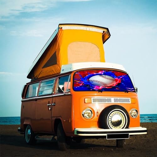 Baseball Car Windshield Sunshade Umbrella Foldable Visor Umbrella (57X31 Inch / Color-BS1)