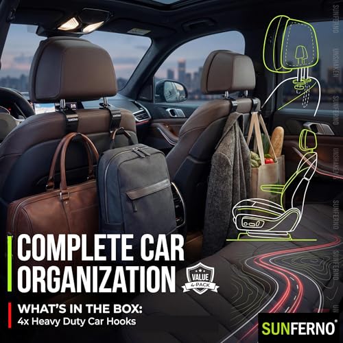 Car Headrest Hooks 4 Pack