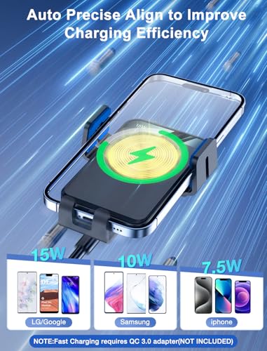 Wireless Car Charger Auto (Blue)