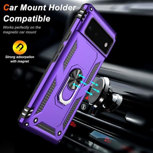 for Google Pixel 6A Case with Screen Protector (Purple / Google Pixel 6A)