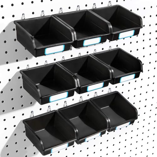 Pegboard Bins with Hooks and Labels (10B)