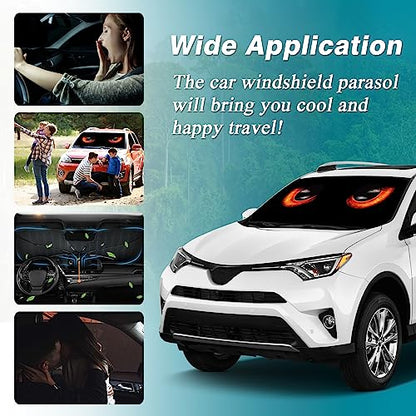 Car Windshield Sun Shade Umbrella (UmbrellaStyle-3 / Expanded: 147 × 75 cm, Folded: 33 × 11 cm)