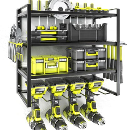 Power Tool Organizer (4-Drill 1 Pack / Black-1Pack)