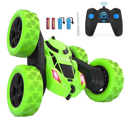 RC Stunt Car for Kids Ages 6 (Green / Standard (Headlights))