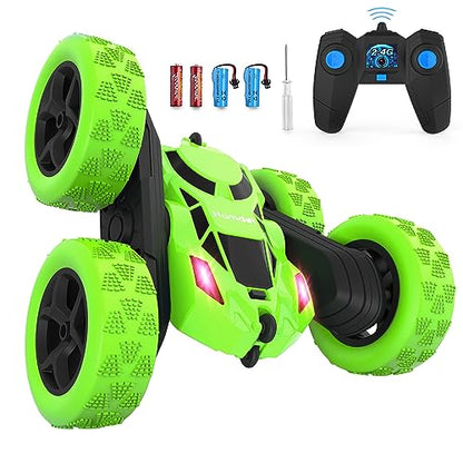 RC Stunt Car for Kids Ages 6 (Green / Standard (Headlights))
