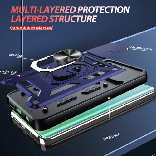 for Moto G Stylus 5G 2022 Case (Moto G Stylus 5G 2022（6.8"） / Blue)