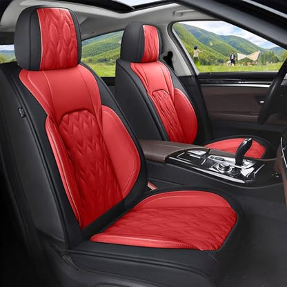 Front Waterproof Leather Seat Covers for Toyota Camry 2002 (#067 Black&Red / 3.Camry-2 Front Seat Covers Only)