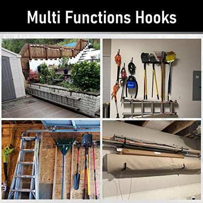 Heavy Duty Steel Garage Storage Hooks (9.5Inch, pack of 6)