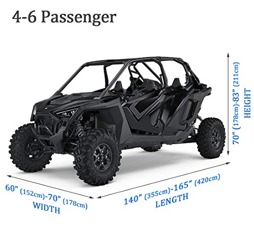 Side by Side UTV Cover Fit 4 (Black & Silver / 4-6 Passenger)