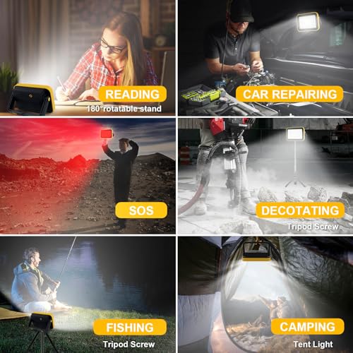 2 Pack USB Rechargeable LED Work Lights (Black (2 Pack))