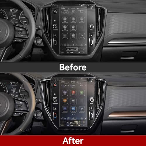 Car Center Console Navigation Panel Sticker ABS Carbon Fiber Decal Interior Trim Only for Subaru Forester 2025 2026 Accessories (Center Console Navigation Decal)