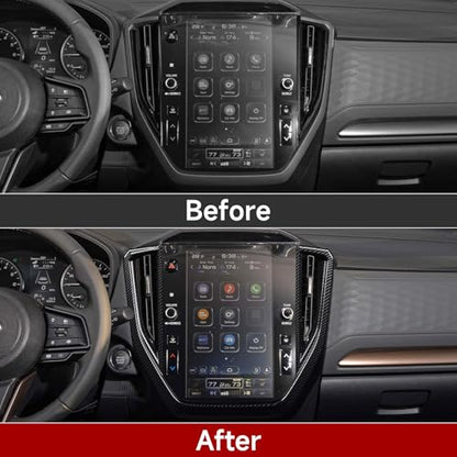 Car Center Console Navigation Panel Sticker ABS Carbon Fiber Decal Interior Trim Only for Subaru Forester 2025 2026 Accessories (Center Console Navigation Decal)
