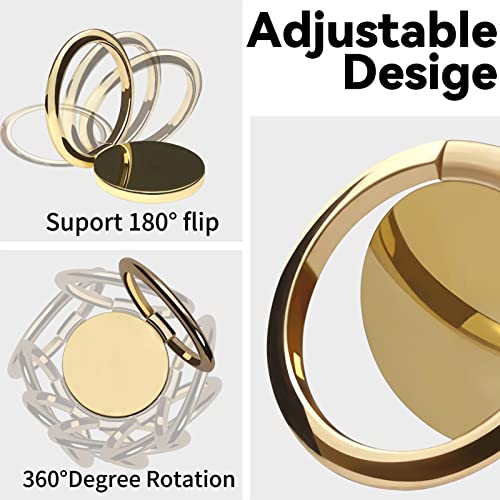 Metal Cell Phone Ring Holder Finger Ring Stand (Gold)