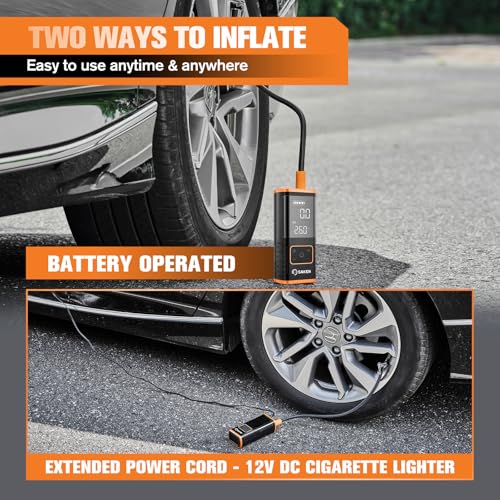 Tire Inflator Portable Air Compressor (Orange)