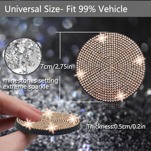 2pcs Bling Car Cup Holder Coaster (Champagne / 2pcs)