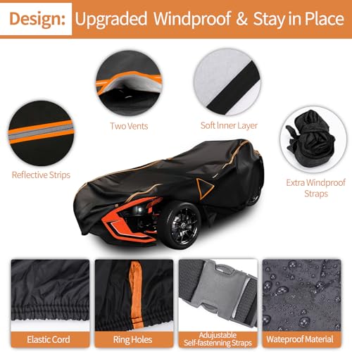 Full Cover for Polaris Slingshot Heavy Duty Premium Windshield Cover (Black / for Polaris Slingshot)