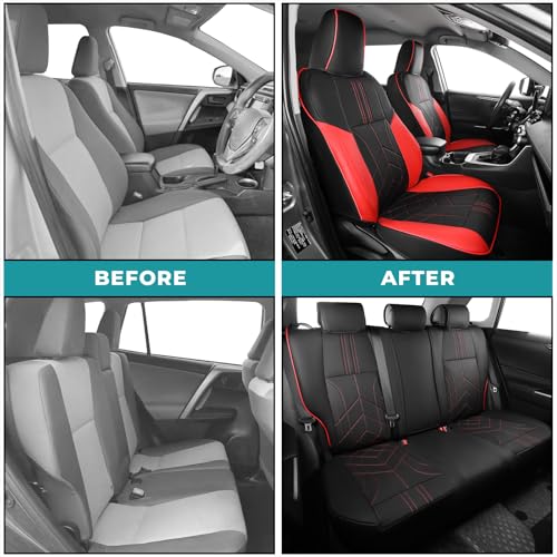 for Toyota RAV4 Seat Covers 2013 2014 2015 2016 2017 2018 RAV 4 XLE SE Limited Platinum Adventure (BlackRed / 2013-2018 Limited/XLE/SE/Platinum/Adventure)