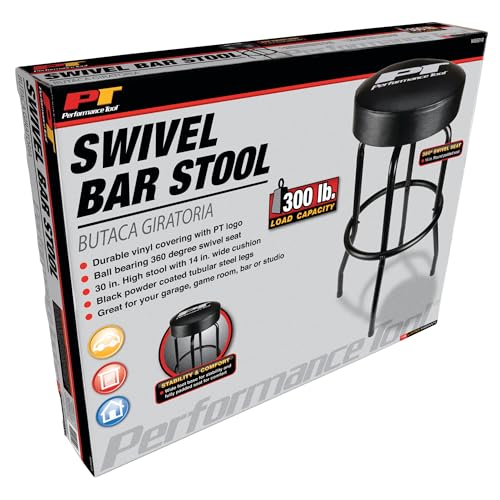 W85010 Swivel Seat Bar Stool for Mechanic Garages and Workshops (Black Swivel Bar Stool)