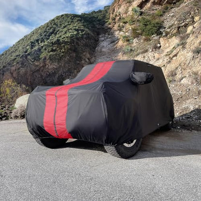Car Cover Waterproof All Weather for 1933 (61. Master 1933-1942 / Black / Red (Stripe))