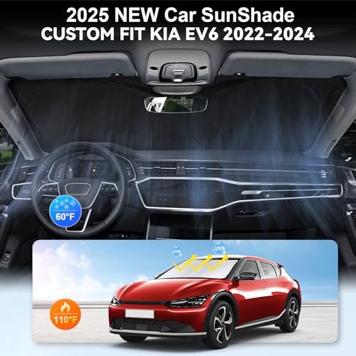Custom Fit Kia EV6 Windshield Sunshade for 2022 2023 2024 2025 EV6 Shades (Fit Kia EV6 2022-2025)