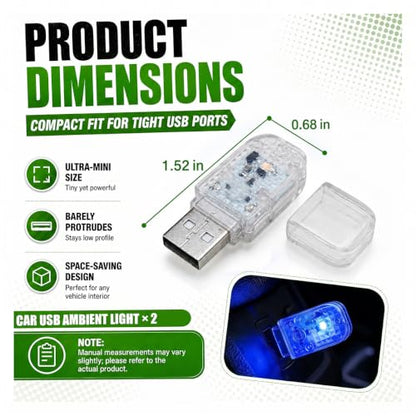 2PCS USB LED Car Night Light Bulb (Blue)