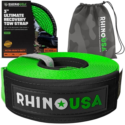 Recovery Tow Strap (Green / 3in x 30ft)