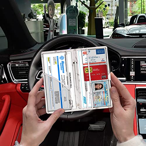 Car Registration and Insurance Card Holder (T Marble Grey)