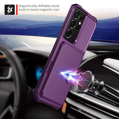 Wallet Case for Samsung Galaxy S21 Ultra (Purple / Samsung Galaxy S21 Ultra)