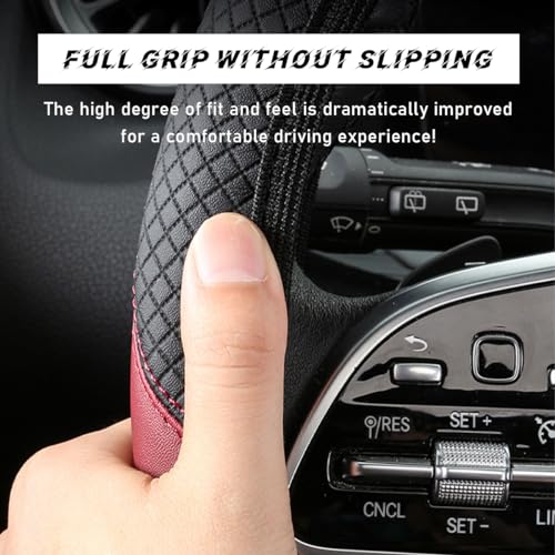 Car Steering Wheel Cover (Black+Pink)