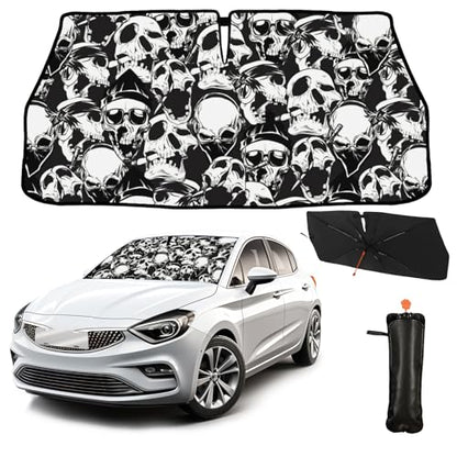 Funny Animal Car Windshield Sun Shade Umbrella (Funny Skulls)