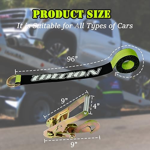 4 Pack Car Tie Down Straps for Trailers (green)