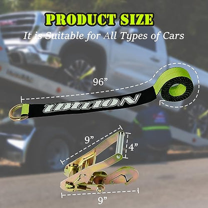 4 Pack Car Tie Down Straps for Trailers (green)