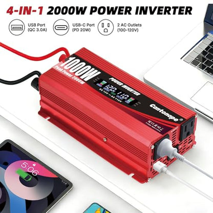 1000W Power Inverter DC 12V to 110V (Red)