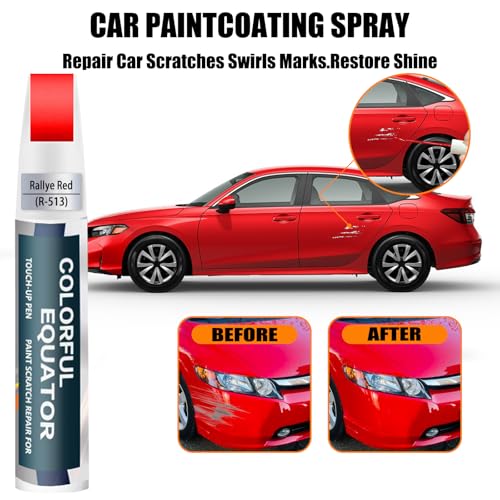 Rallye Red(R-513) Touch Up Paint Compatible with Honda, Car Paint Pen Scratch Repair Two-In-One Touch Up Paint, Premium Car Scratch Remover for Deep Scratches