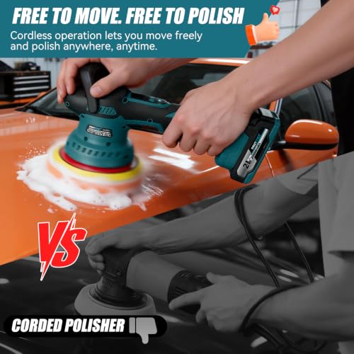 Cordless Car Buffer Polisher w (Deep Blue)
