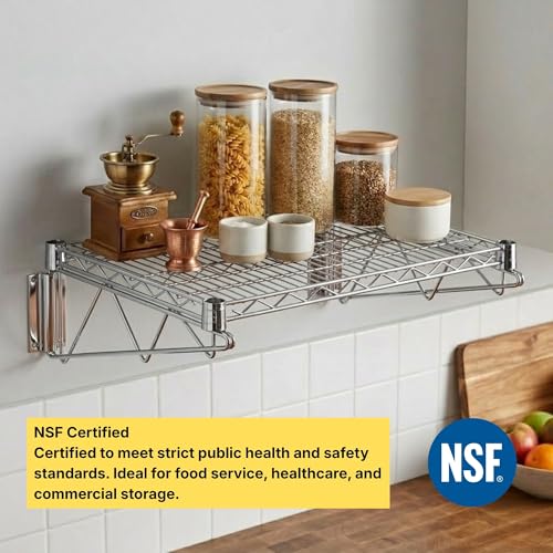 24" x 48" Chrome Wire Wall Mount Shelf (Chrome / 24" x 48")