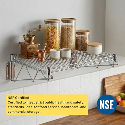 24" x 60" Chrome Wire Wall Mount Shelf (Chrome / 24" x 60")