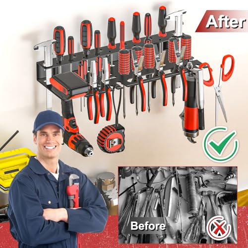 2Pcs Metal Screwdriver Organizer (Black / 2PC Hand Tool Holder)