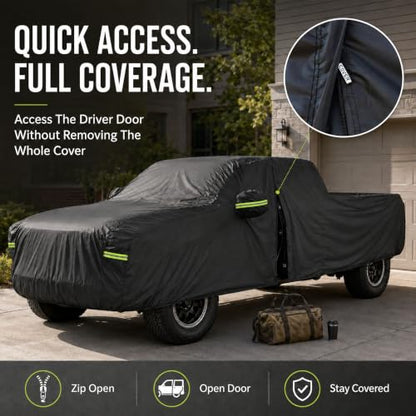 Waterproof Pickup Truck Cover (Black / Fit for Truck Length 210"-230")