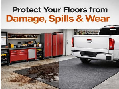Heavy Duty Garage Floor Mat 7.4 ft x 8.2 ft Waterproof Multi (7.5 ft x 8.2 ft)