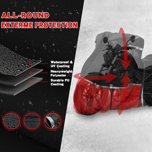 Motorcycle Cover Fits Honda Rebel 300 500 1100 Shadow 750 VTX 1300C (Honda Cruiser)