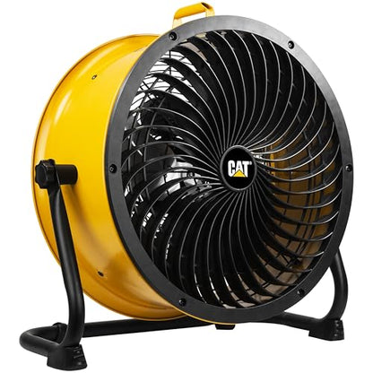 fans - 18”-Blade High-Velocity Drum Fan Heavy Duty Industrial Grade (Yellow, 2-in-1): 3,400 CFM, 4-Speed, 360 Degree Adjustable Drum Head, Dual Ball Bearing Motor with Die-Cast Cover (HVD-18AC) (Yellow)