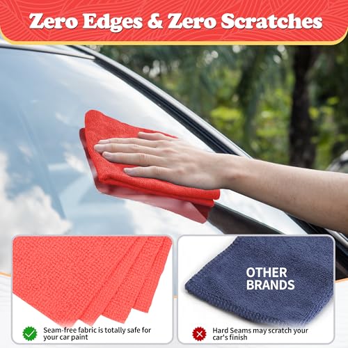 Shop Towels Red Microfiber Cleaning Cloth Bulk (200PK / Red)