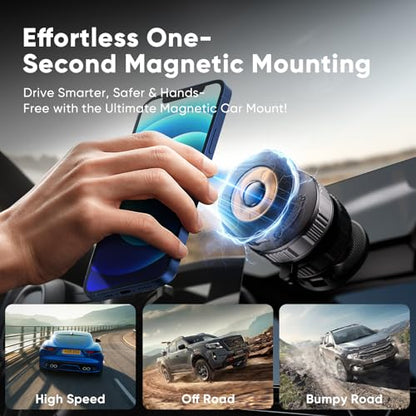 Car Phone Holder for Magsafe [80+LBS Max Suction & 2500gf Magnetic]