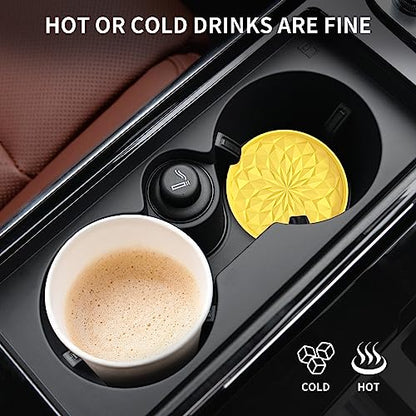 Car Coasters for Cup Holders [4 Pack] (4 Pack-yellow)