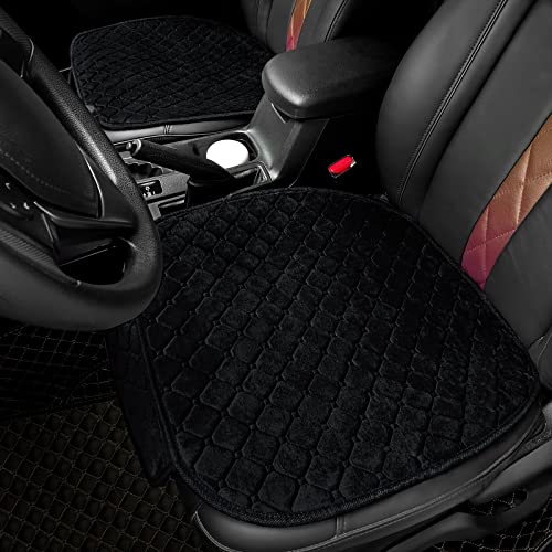 2 Comfortable Car Seat Covers Universal Front Seat Coves for Car Accessories with Storage Pockets (Black)
