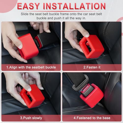 2PCS Seat Belt Buckle Holder (Red)