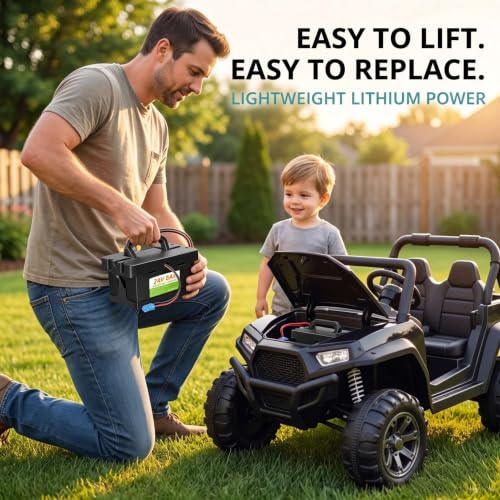 Upgraded 24V 8Ah battery for Dynacraft Realtree Power Wheels UTVs 24V Ride (24V8Ah)