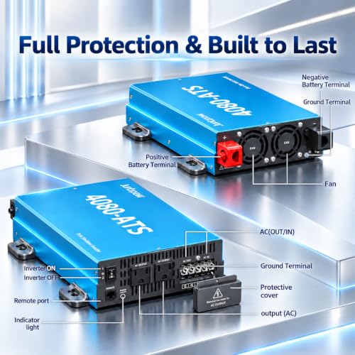 4080VA Pure Sine Wave Inverter 12V to 120V with ATS